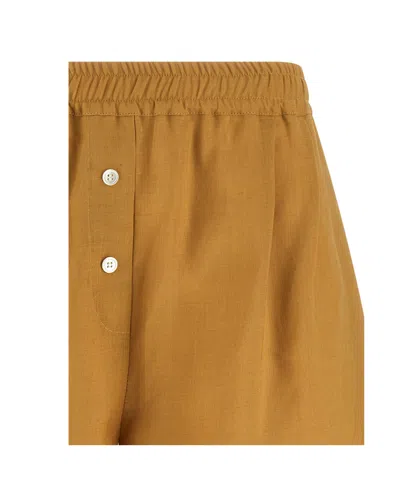 Marni Linen Shorts Bermuda And Short Yellow In Yellow