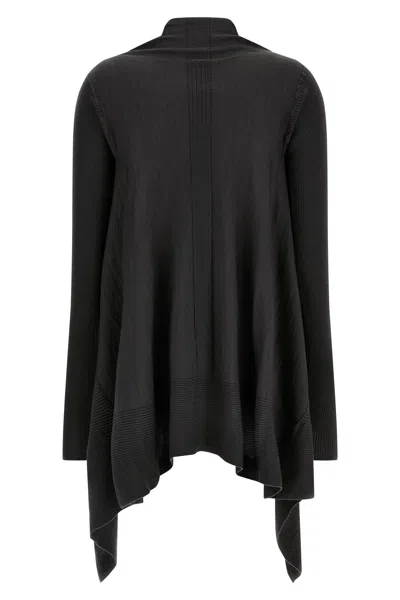 Rick Owens Asymmetric Wrap Cardigan In Black