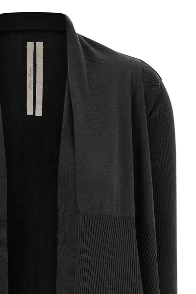 Rick Owens Asymmetric Wrap Cardigan In Black