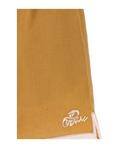 Marni Linen Shorts Bermuda And Short Yellow In Yellow