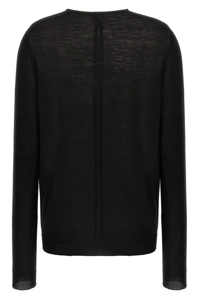 Rick Owens Deep V Neck Knitwear Long Sleeve Sweater In Black