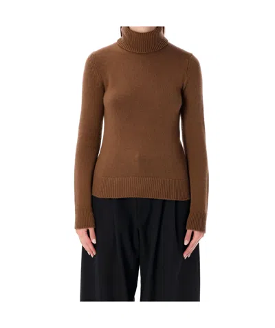 Ralph Lauren Turtleneck Cashmere Sweater In Brown