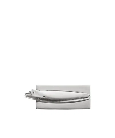 Mm6 Maison Margiela Numbers-engraved Hairclip In Metallic