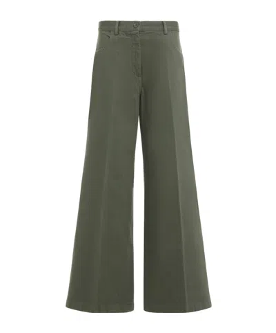 Aspesi High-waisted Casual Pants In Green