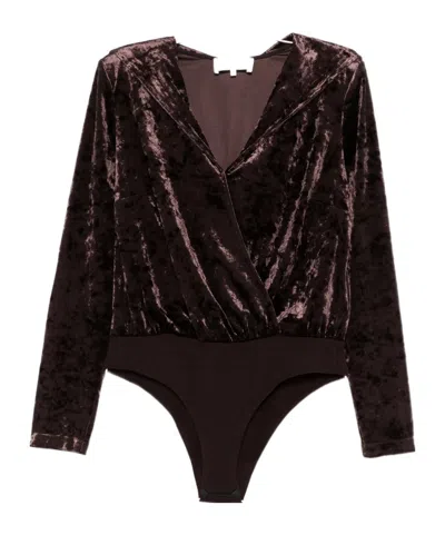 Bash Long-sleeved Hooded Bodysuit In Brown