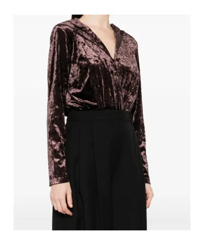 Bash Long-sleeved Hooded Bodysuit In Brown