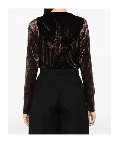 Bash Long-sleeved Hooded Bodysuit In Brown