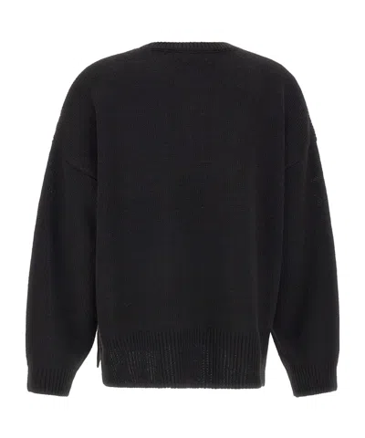 Kaos Sequined Oversized Knit Sweater In Black