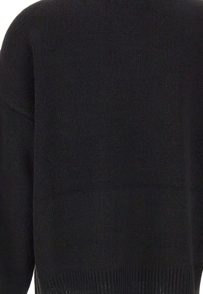 Kaos Sequined Oversized Knit Sweater In Black