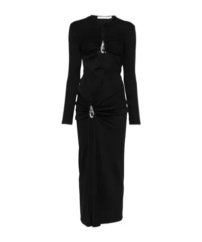 Christopher Esber Crystal-pendant Open-twist Midi Dress In Black