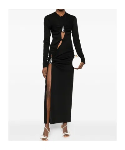 Christopher Esber Crystal-pendant Open-twist Midi Dress In Black