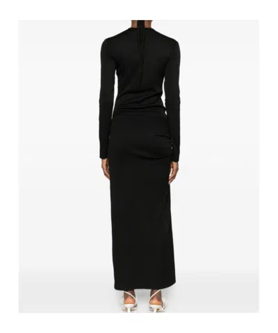 Christopher Esber Crystal-pendant Open-twist Midi Dress In Black