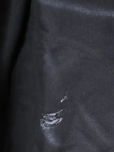 Acne Studios Logo Detailed Distressed Hoodie In Black