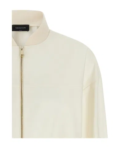 Fabiana Filippi Insert Bomber Jacket Puffer Jackets White In Neutral
