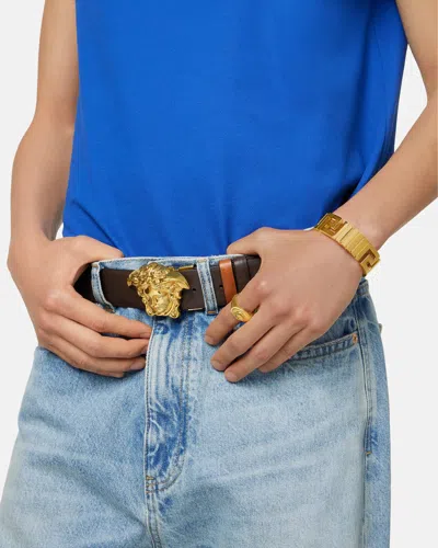 Versace Greek Brass Bracelet In Gold