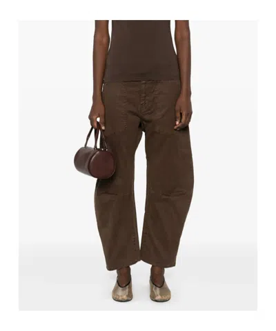 Nili Lotan Casual Pants With Belt Loops In Brown