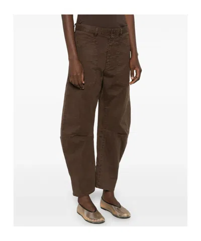 Nili Lotan Casual Pants With Belt Loops In Brown