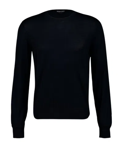 Tom Ford Crewneck Long-sleeved Pullover In Black