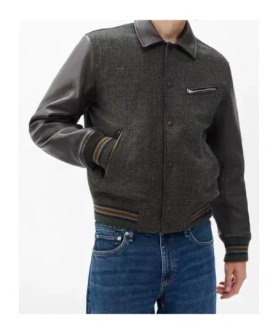 Rag & Bone Jeremy British Wool Varsity Jacket In Brown