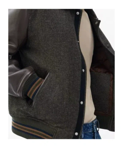 Rag & Bone Jeremy British Wool Varsity Jacket In Brown