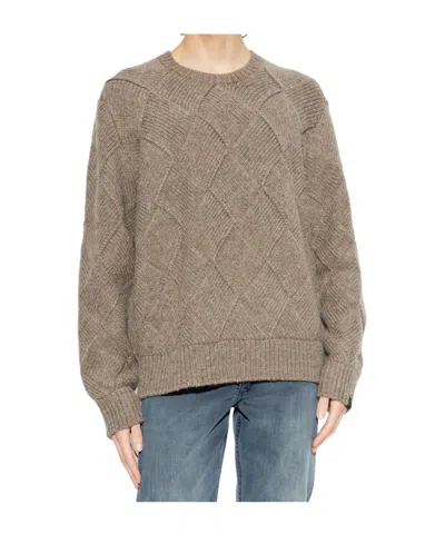 Rag & Bone Hand-knit Entrelac Wool Sweater In Brown