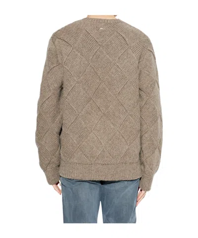 Rag & Bone Hand-knit Entrelac Wool Sweater In Brown