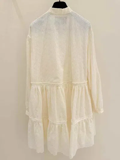 Valentino Sangallo Dress With Daisy Polka Dot Pattern In White