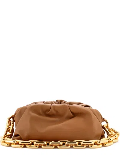 Pre-owned Bottega Veneta The Chain Pouch Leather Shoulder Bag In Brown