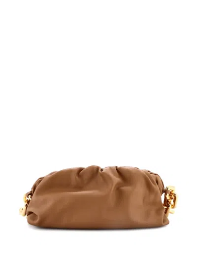 Pre-owned Bottega Veneta The Chain Pouch Leather Shoulder Bag In Brown