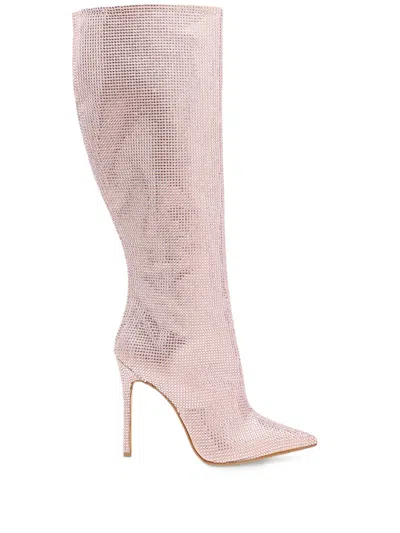 Celia Kritharioti Crystal-embellished Leather Boots In Pink