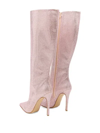 Celia Kritharioti Crystal-embellished Leather Boots In Pink