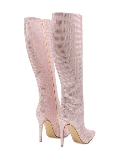 Celia Kritharioti Crystal-embellished Leather Boots In Pink