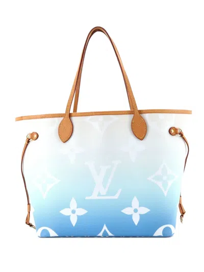 Pre-owned Louis Vuitton Neverfull Nm By The Pool Monogram Giant Mm Tote Bag In Blue