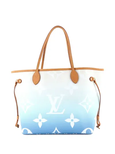 Pre-owned Louis Vuitton Neverfull Nm By The Pool Monogram Giant Mm Tote Bag In Blue