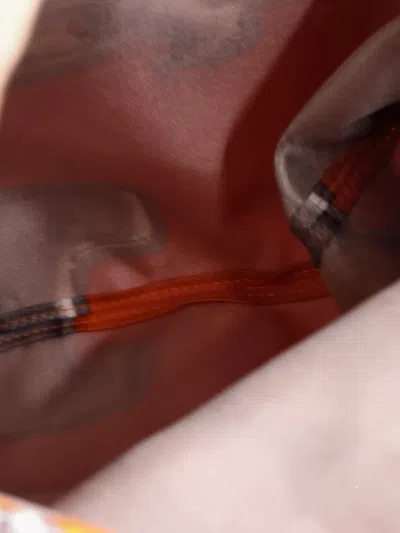 Pre-owned Hermes Silky City Bag Printed Silk And Leather Pm Crossbody Bag In Orange