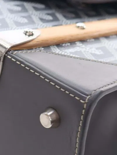 Pre-owned Goyard 2018 Ine Saigon Structured Pm Satchel In Gray