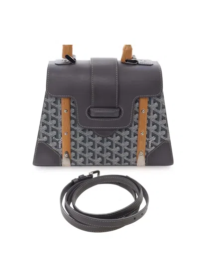 Pre-owned Goyard 2018 Ine Saigon Structured Pm Satchel In Gray