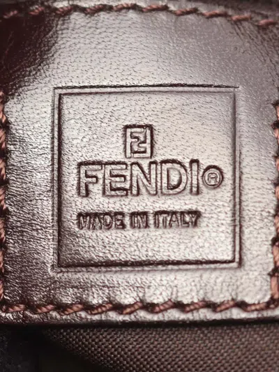 Pre-owned Fendi 2000-2010 Zucca Canvas Baguette Shoulder Bag In Brown
