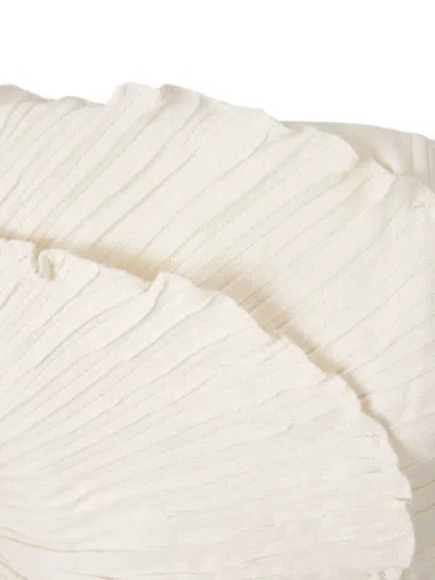 Andres Otalora Las Olas Sweetheart-neck Pleated Top In Neutral