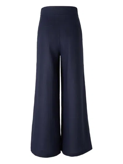 Andres Otalora Pleated Flared Trousers In Blue