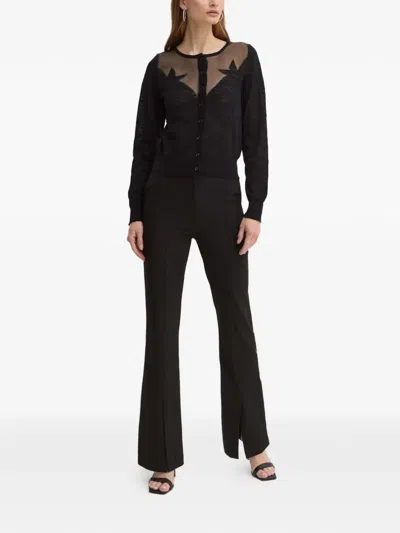 Pinko Sheer-panel Cardigan In Black