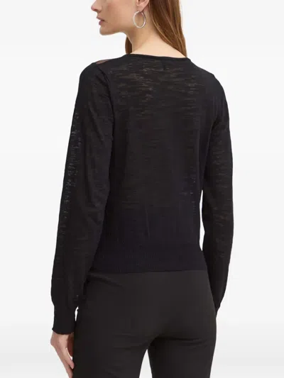 Pinko Sheer-panel Cardigan In Black