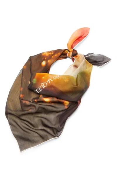 Alexander Mcqueen Mcqueen Sci-fi Iris Cotton & Silk Square Scarf