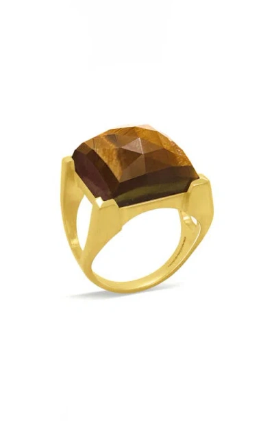 Dean Davidson Plaza Tiger's Eye Ring In Brown