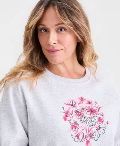 Style & Co Plus Size Graphic Fleece Sweatshirt, Macy's Exclusive In White