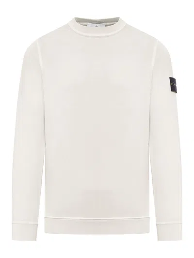 Stone Island Classic Crew Neck Knit Sweater With Logo Patch In Animal Print