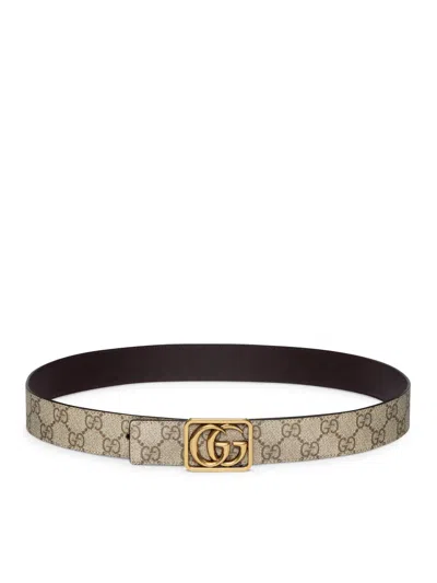 Gucci Gg Marmont Reversible Belt In Brown