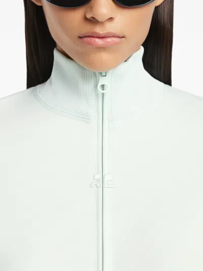 Courrèges Zip-up Logo-detail Sweatshirt In Multi