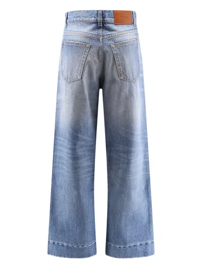 Chloé Women Dream Blue Denim High-rise Cropped Jeans In Blue