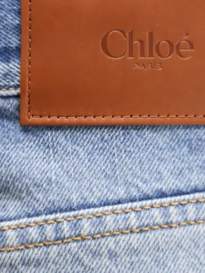 Chloé Women Dream Blue Denim High-rise Cropped Jeans In Blue